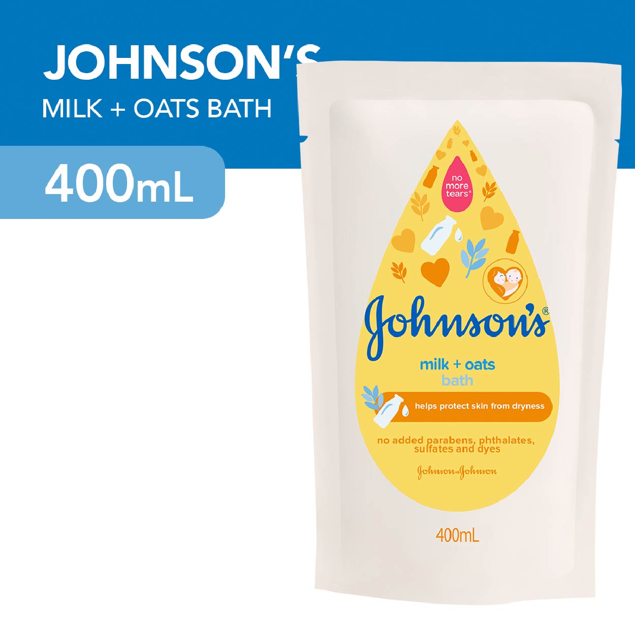 Johnsons Baby Bath Milk + Oats Refill 400ml