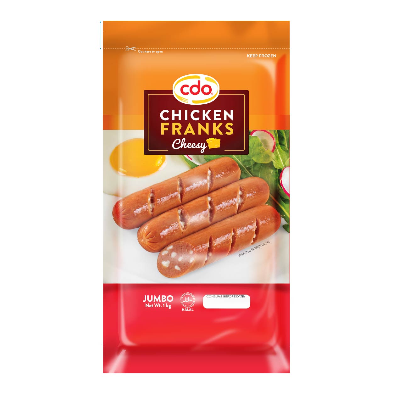 CDO Cheesy Chicken Franks Jumbo 1kg