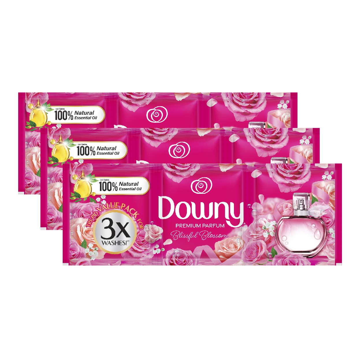 Downy PremiumParfum FabricConditioner BlissfulBlossomTripid3x63ml