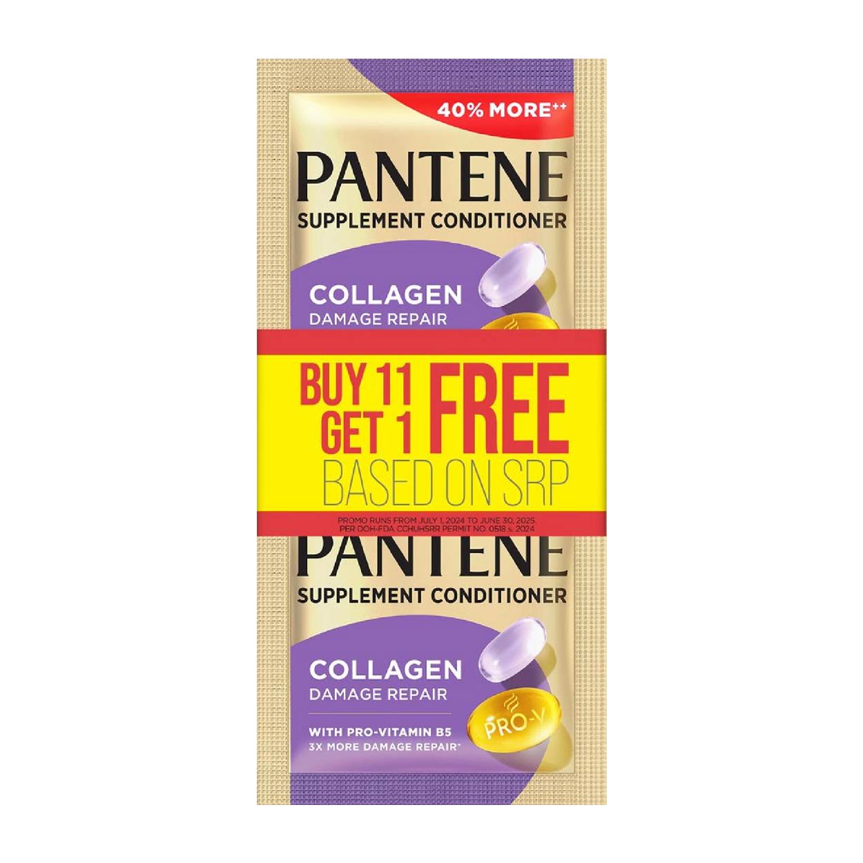 Pantene Supplement Conditioner Collagen DamageRepair 11x13ml+Free
