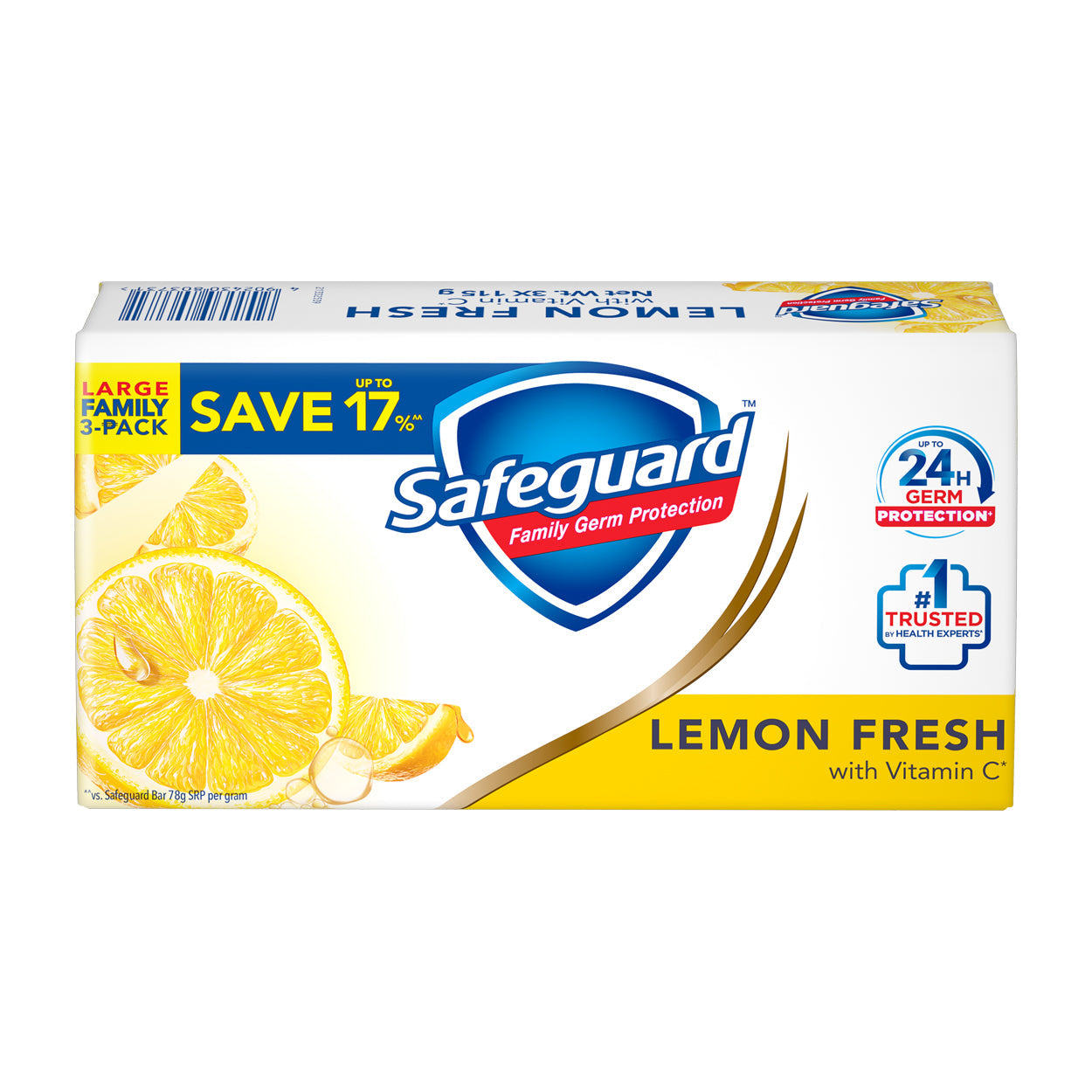 Safeguard Soap LemonFresh with VitaminC Large Family3-Pack 3x115g