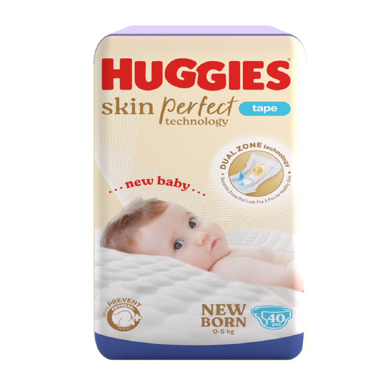 Huggies Skin Perfect Technology Tape New Born 40s