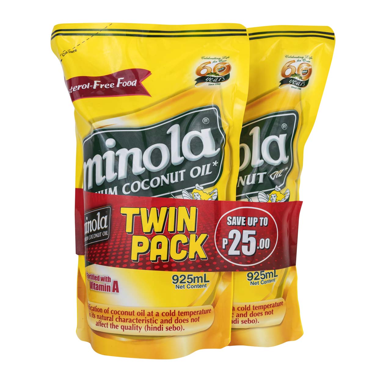 Minola Premium Coconut Oil Pouch Twin Pack 2x925ml SAVE