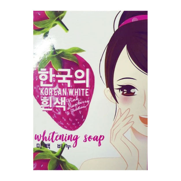 Korean White Pink Strawberry & Gluta Soap 65g