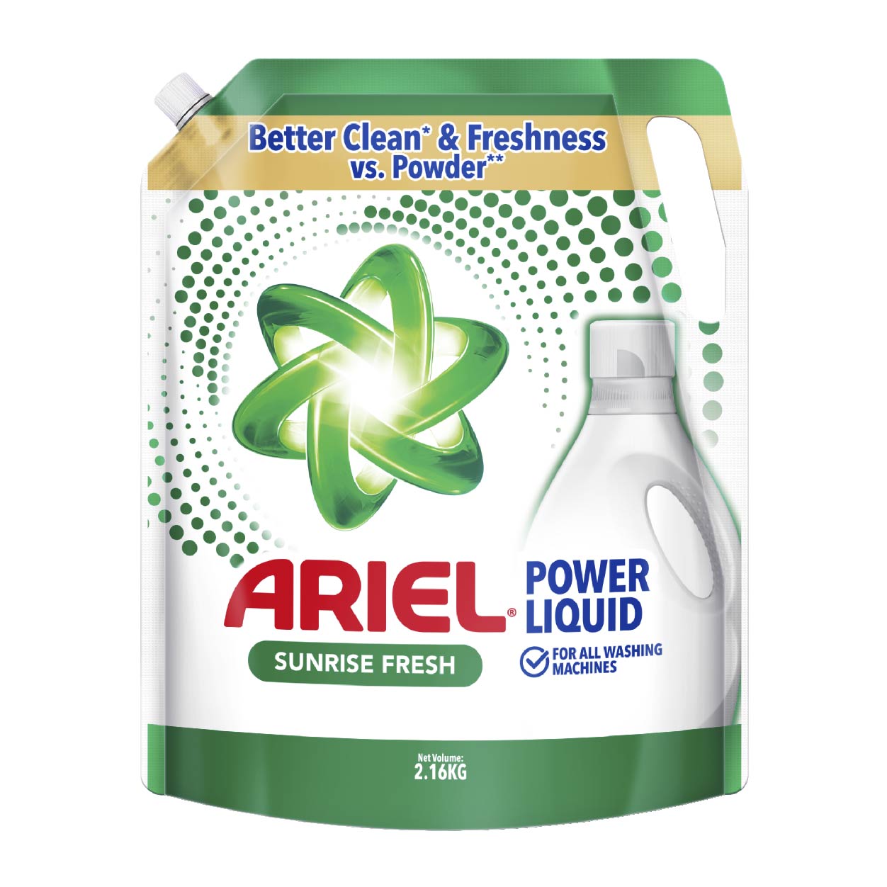 Ariel Power Liquid Detergent Sunrise Fresh Refill 2.16kg