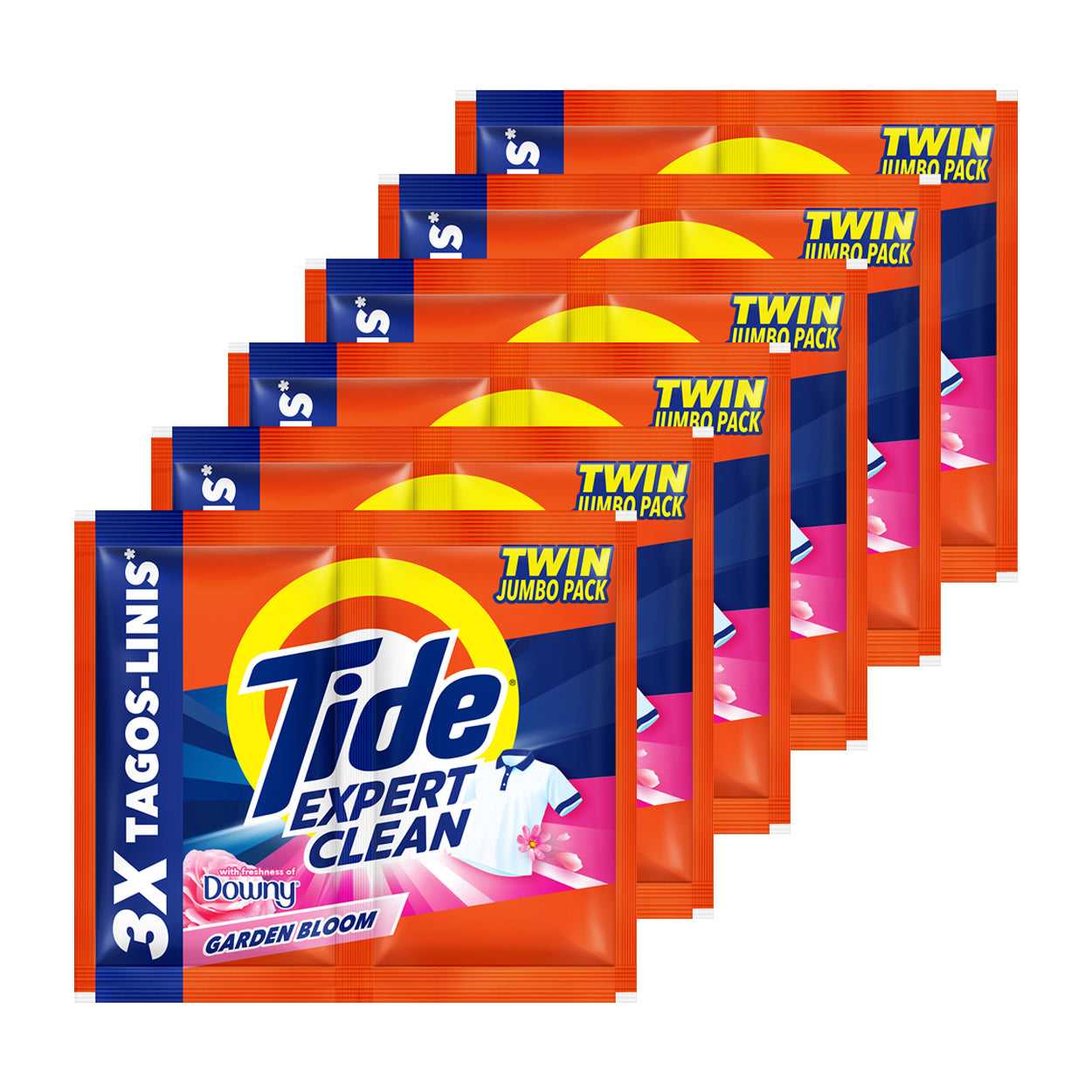 Tide Expert Clean Laundry Powder Downy Garden Bloom Jumbo 6x67g
