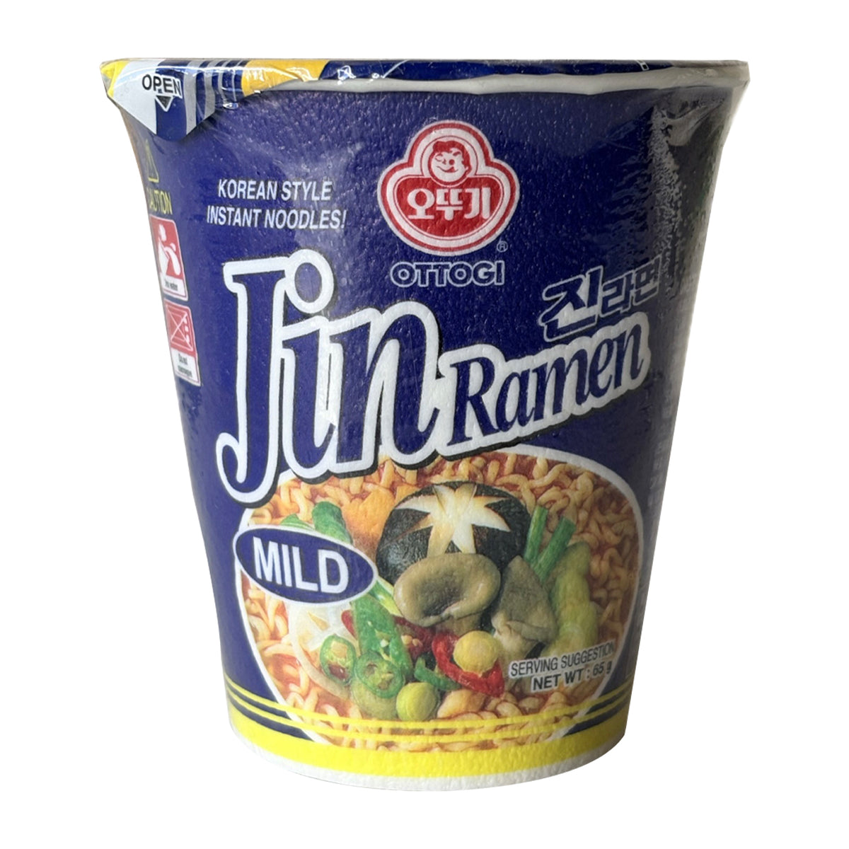 Ottogi Jin Ramen Mild Korean Style Instant Noodles Cup 65g