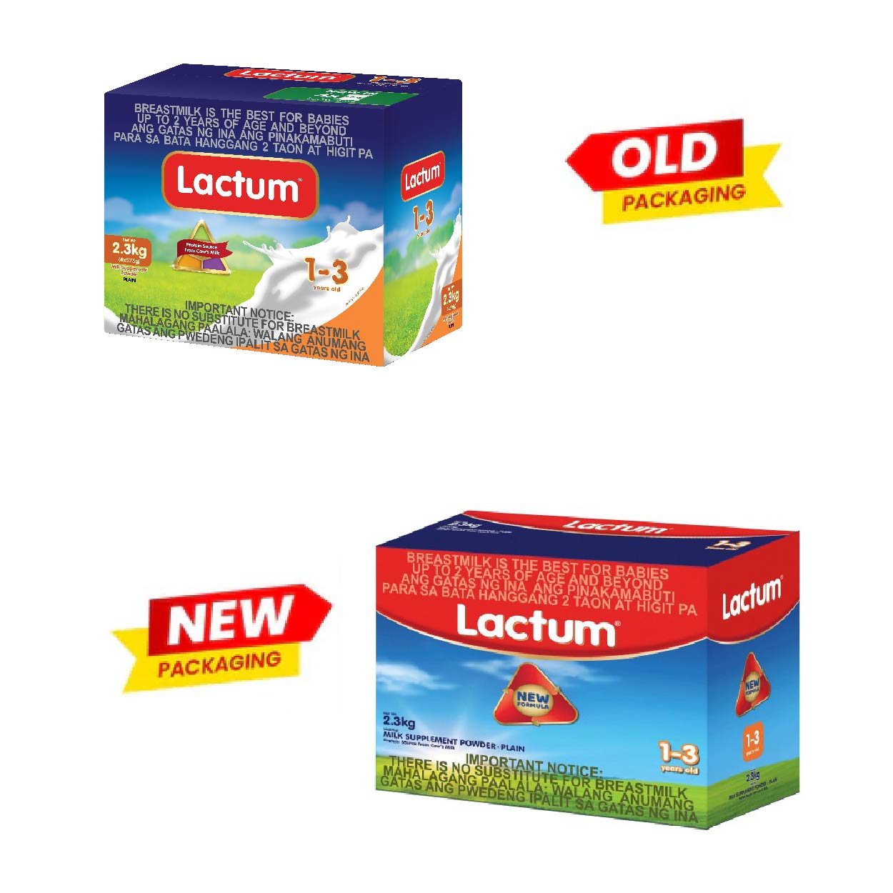 Lactum Milk Powder 1-3 years old Plain 2.3kg
