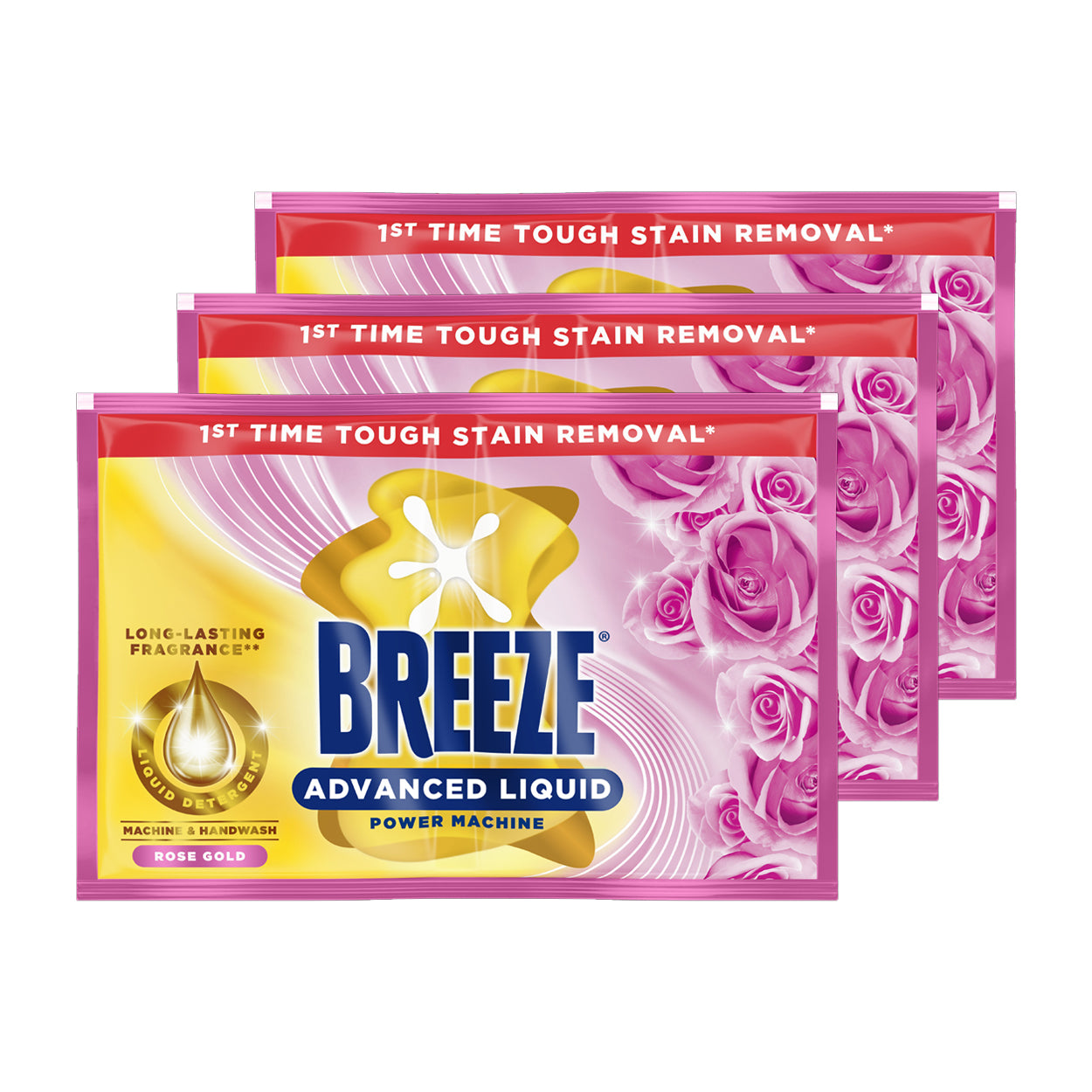 Breeze Advanced Liquid Detergent Power Machine Rose Gold 3x58g