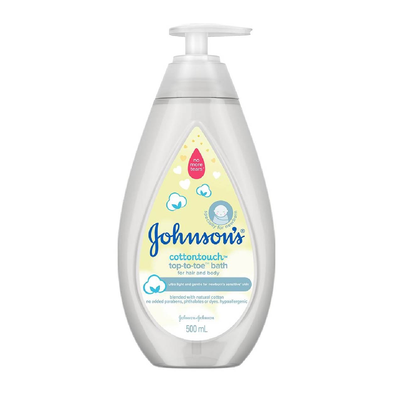 Johnsons Newborn Top to Toe Bath Cottontouch with Pump 500ml