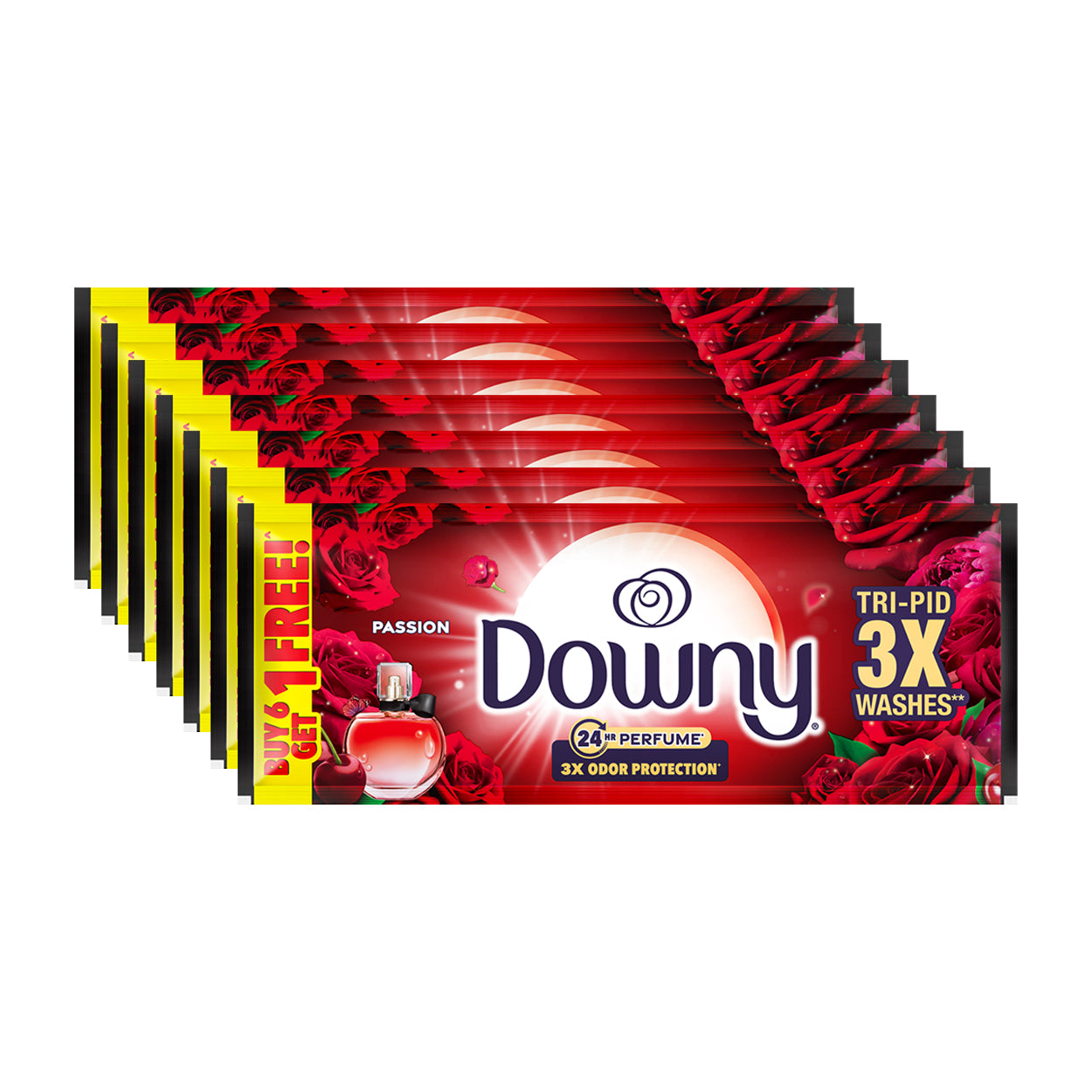 Downy Perfume Fabric Conditioner Odor Protect Passion 6x75ml+Free