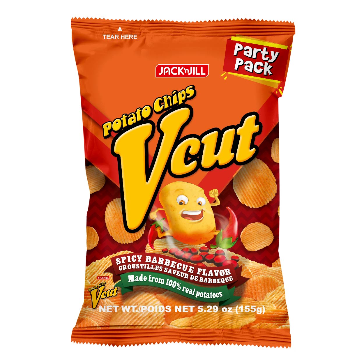 Jack n Jill V-Cut Potato Chips Spicy Barbeque 155g