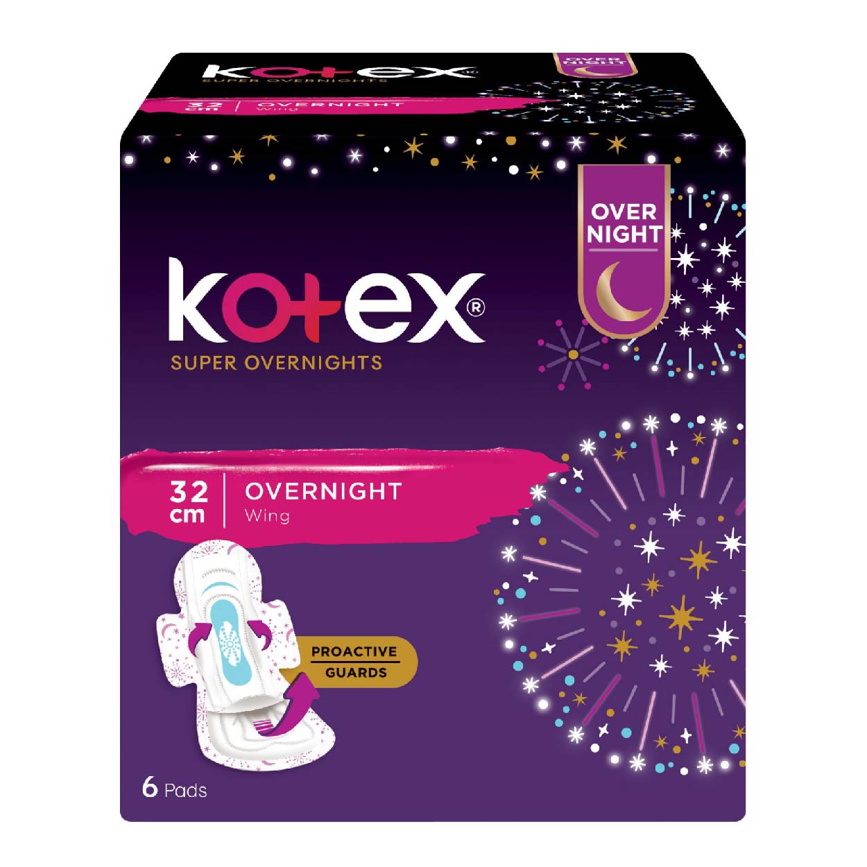 Kotex Super Overnight Napkin 32cm with Wings 6s