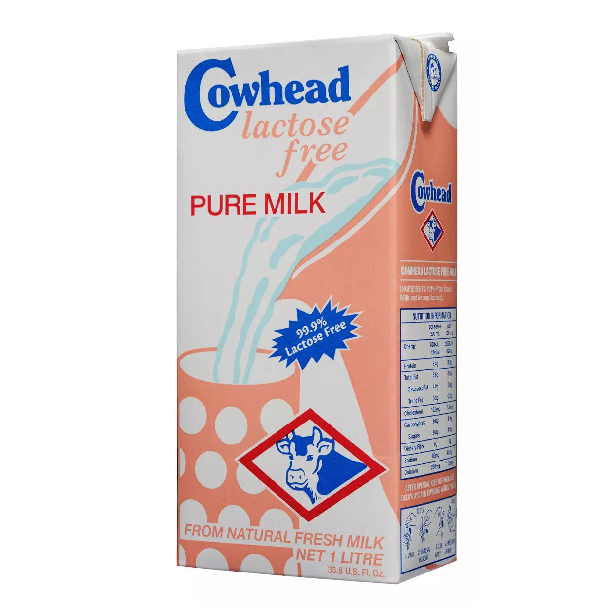 Cowhead Lactose Free Pure Milk 1L