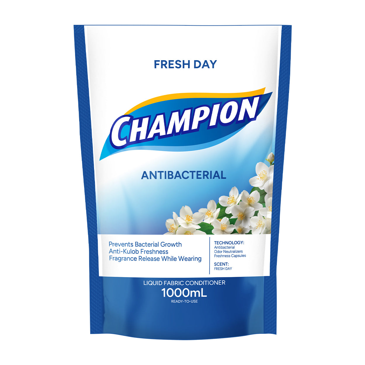 Champion Fabric Conditioner Antibacterial FreshDayRefill1L/1000ml