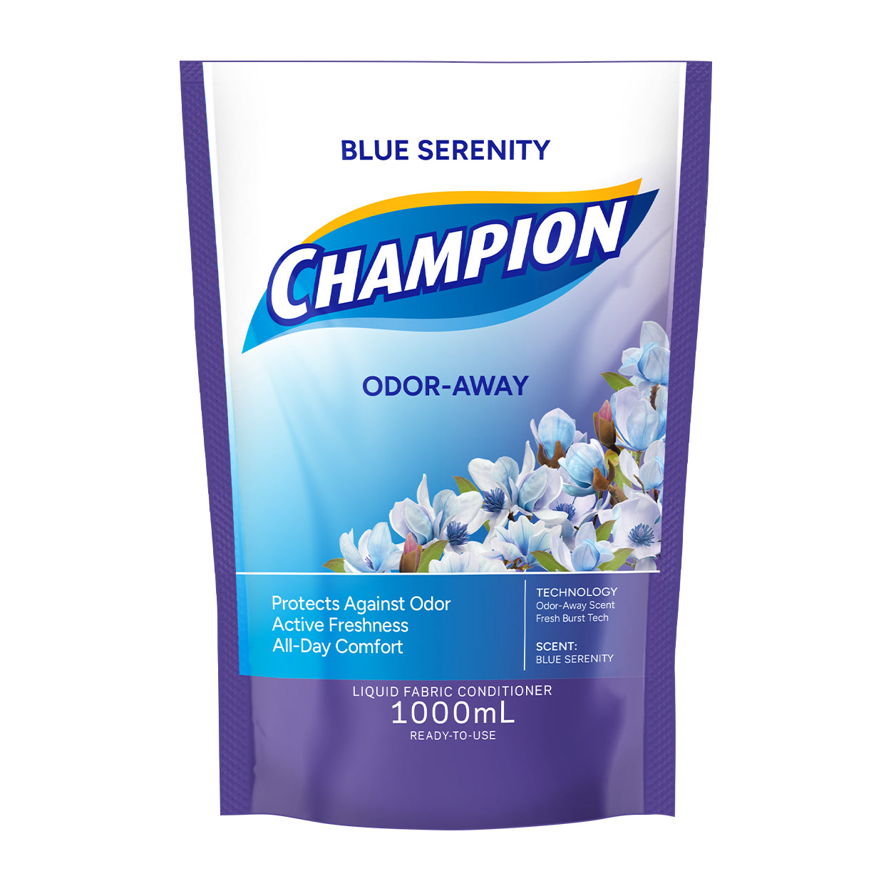 Champion Fabric Conditioner BlueSerenityOdorAway Refill1L/1000ml