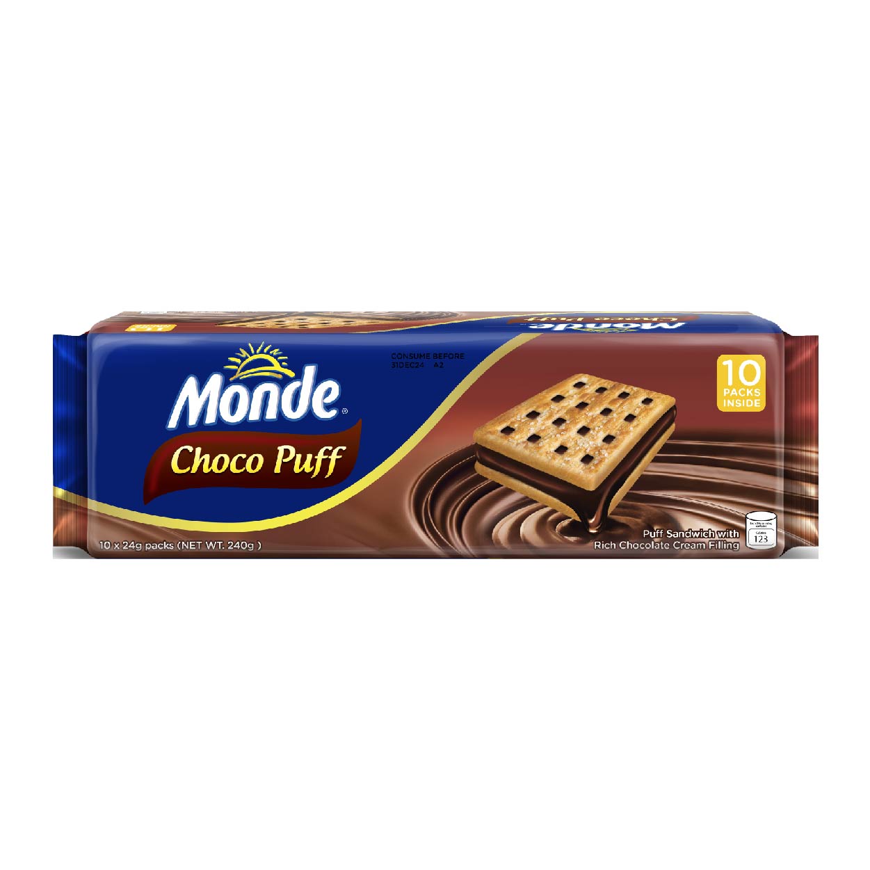 Monde Choco Puff Sandwich 10x24g