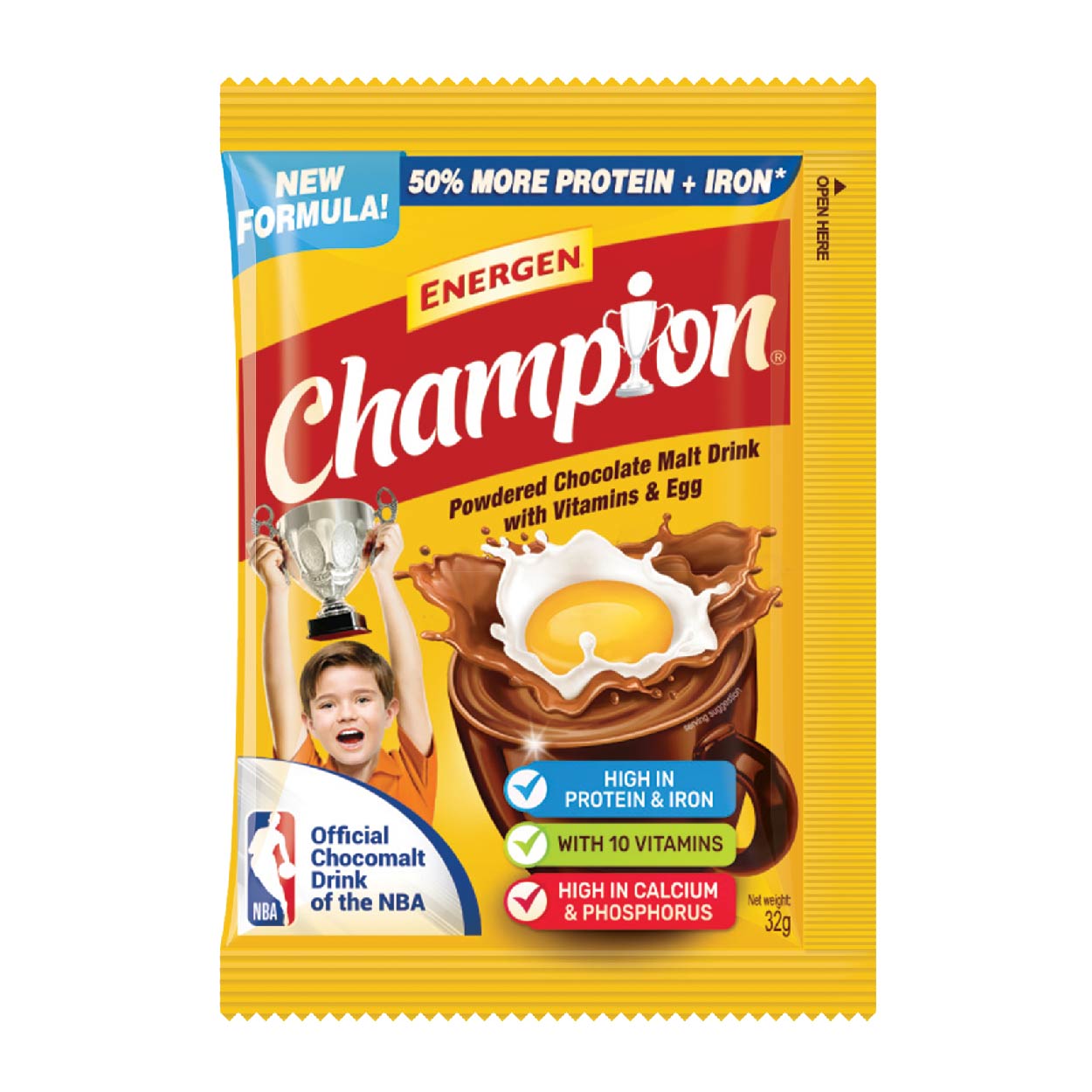 Energen Champion Powdered Chocolate Malt Drink 32g