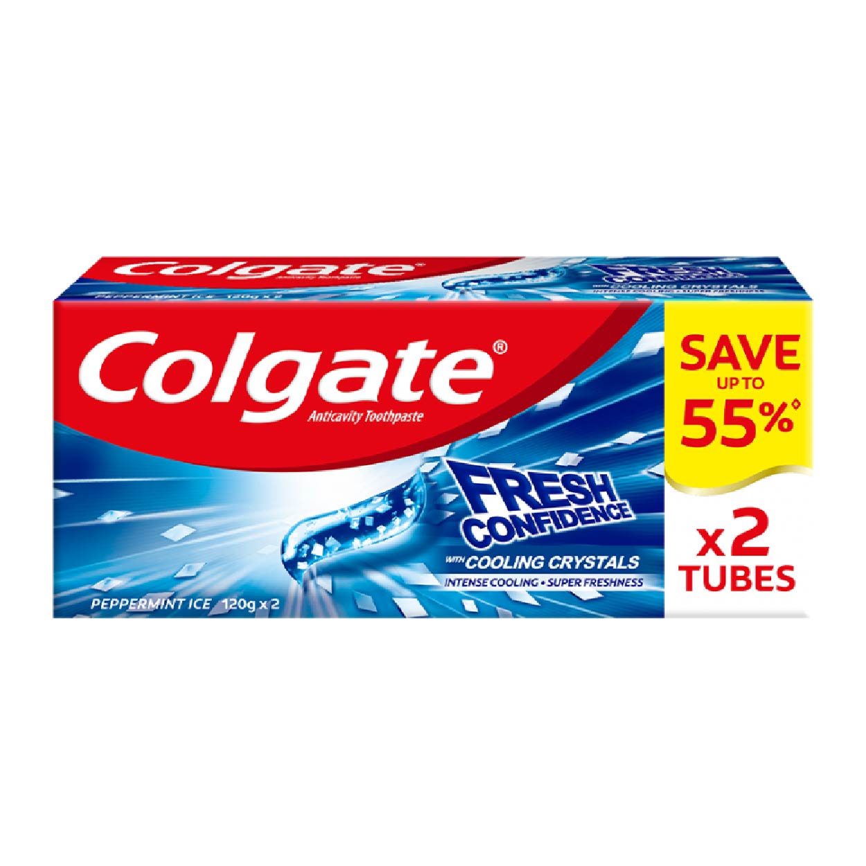 Colgate FreshConfidence Toothpaste Peppermint Ice 120g 2TubesSAVE