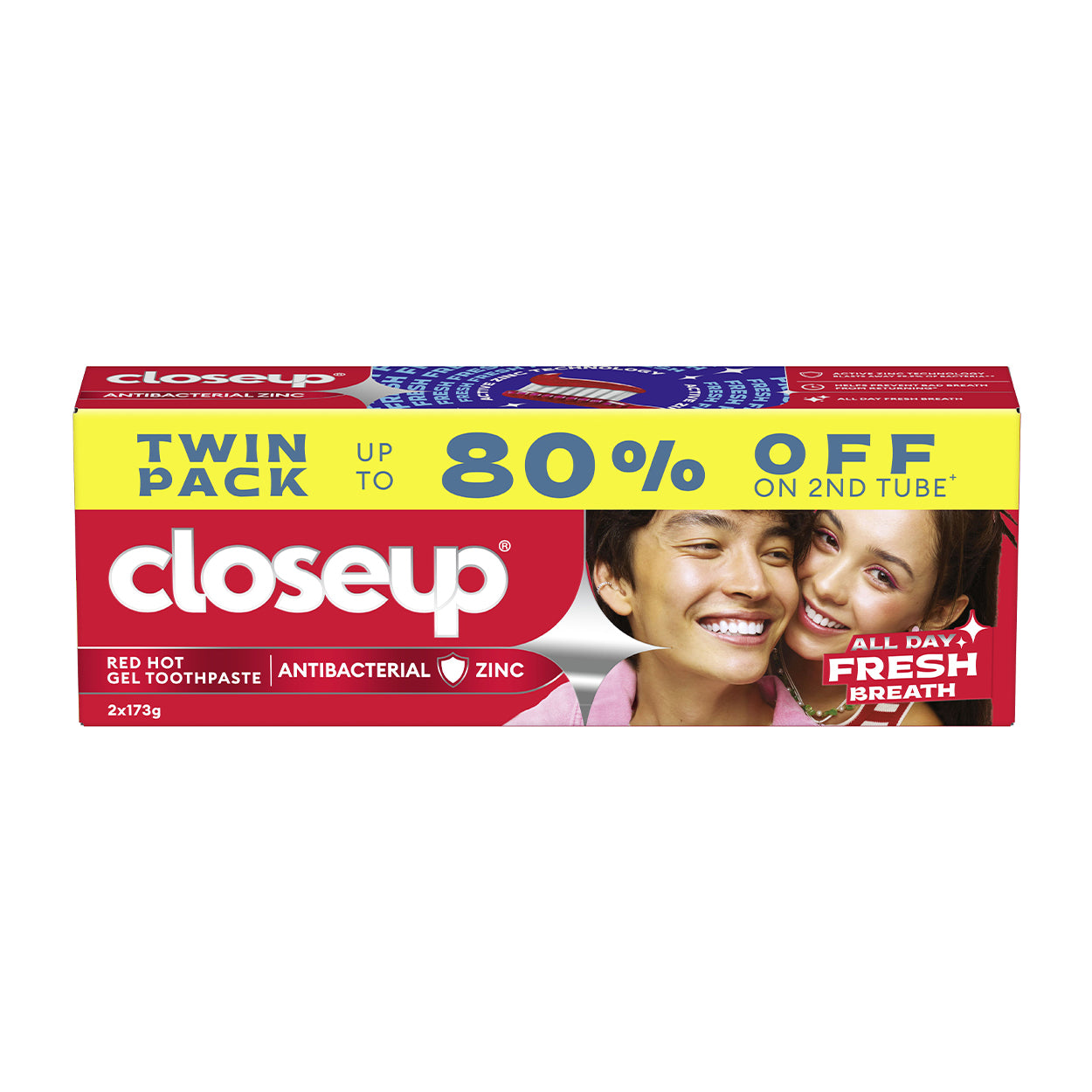 Close Up Toothpaste Red Hot 173g Twin Pack