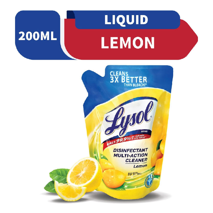 Lysol Multi Action Cleaner Lemon 200ml Refill