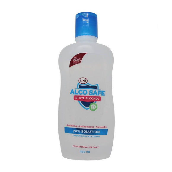 UNI AlcoSafe 70% Ethyl Alcohol 250ml