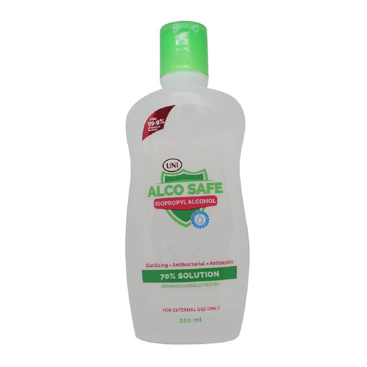 UNI AlcoSafe 70% Isopropyl Alcohol 250ml