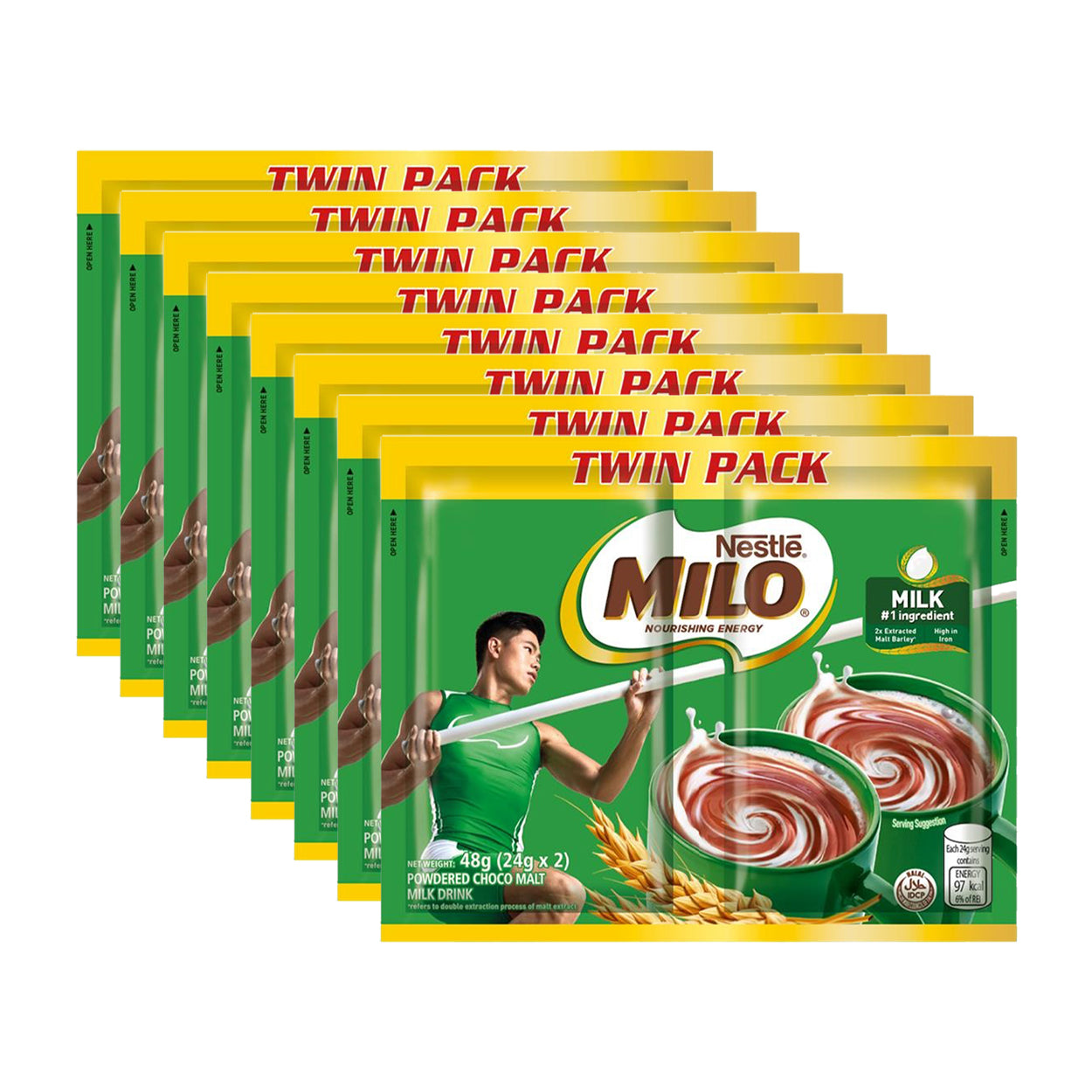 Milo Powdered Choco Malt Milk Drink Twin Pack 8x48g