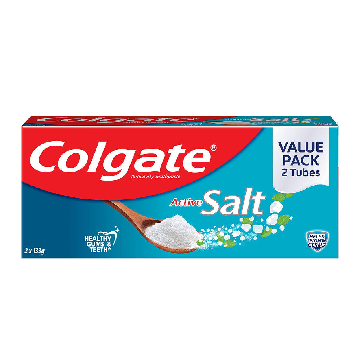 Colgate Toothpaste Active Salt 133g Value Pack 2 Tubes