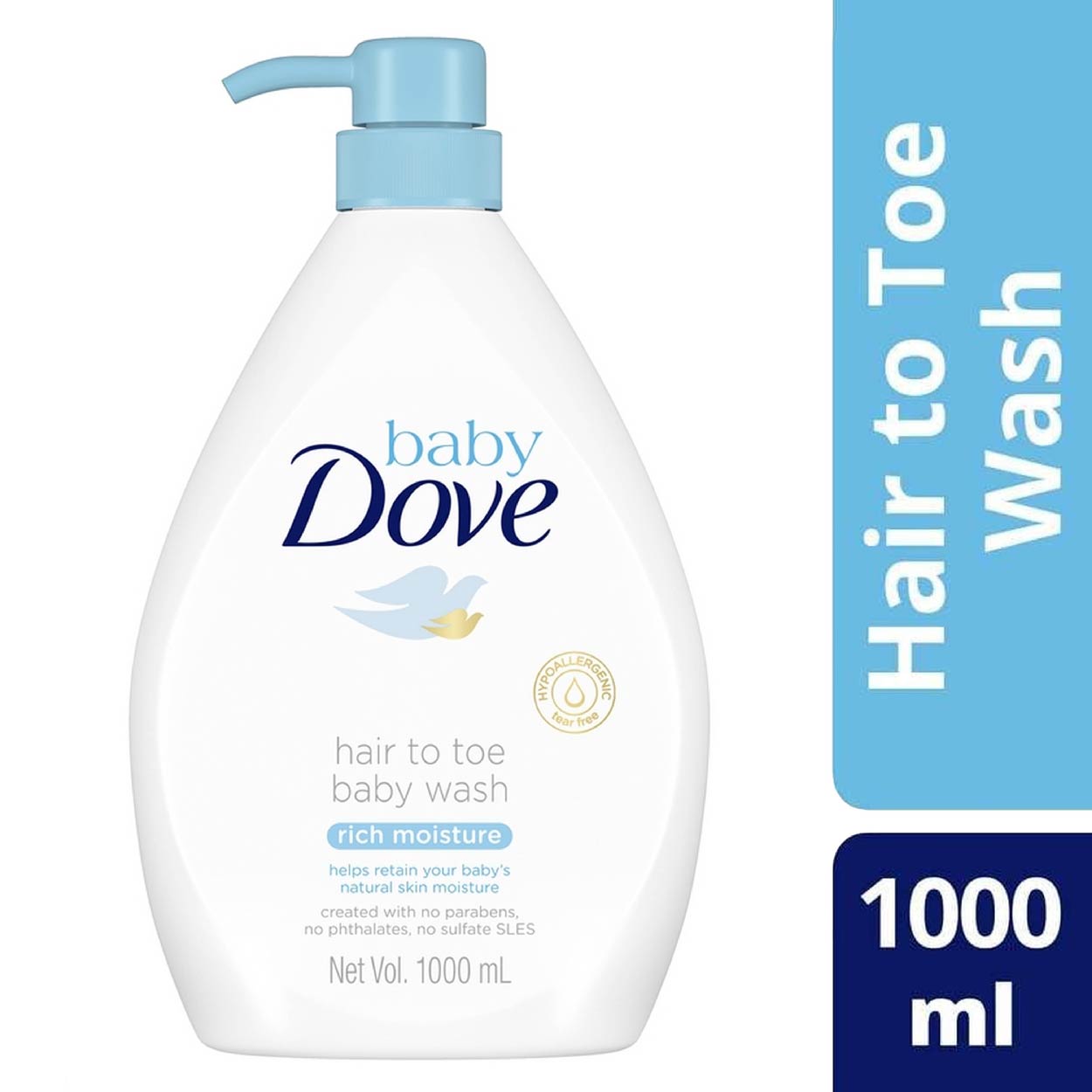 Baby Dove Hair To Toe Baby Wash Rich Moisture 1L