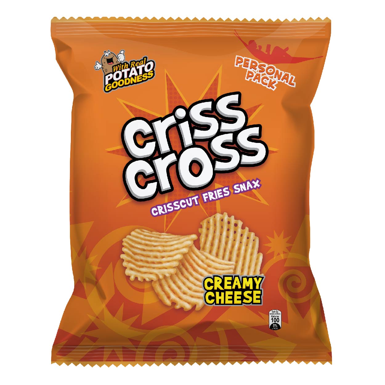 Criss Cross Crisscut Fries Snax Creamy Cheese 64g