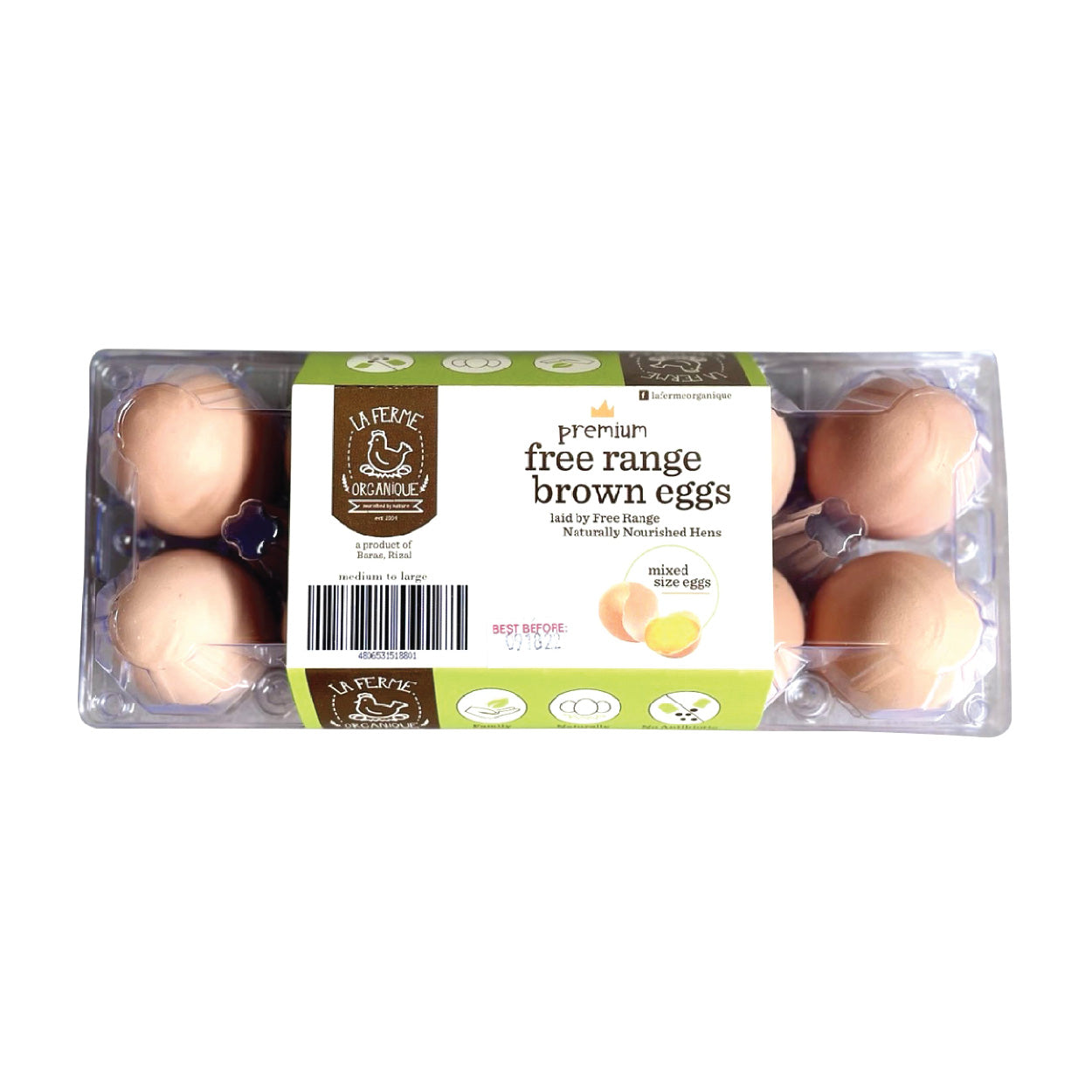 La Ferme Premium Free Range Brown Eggs Mixed Size 12's