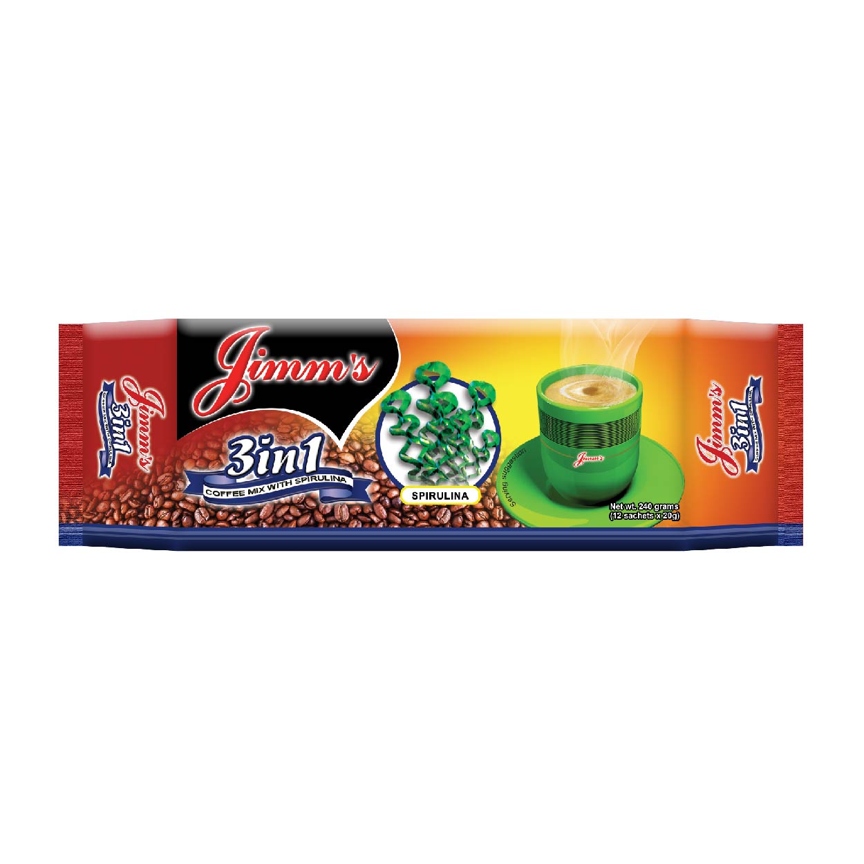 Jimm's 3in1 Coffee Mix with Spirulina 12x20g