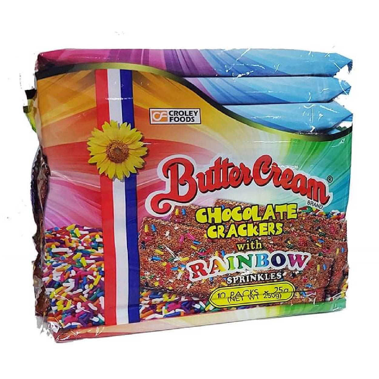 Sunflower ButterCream Choco Crackers w/ Rainbow Sprinkles 10x25g