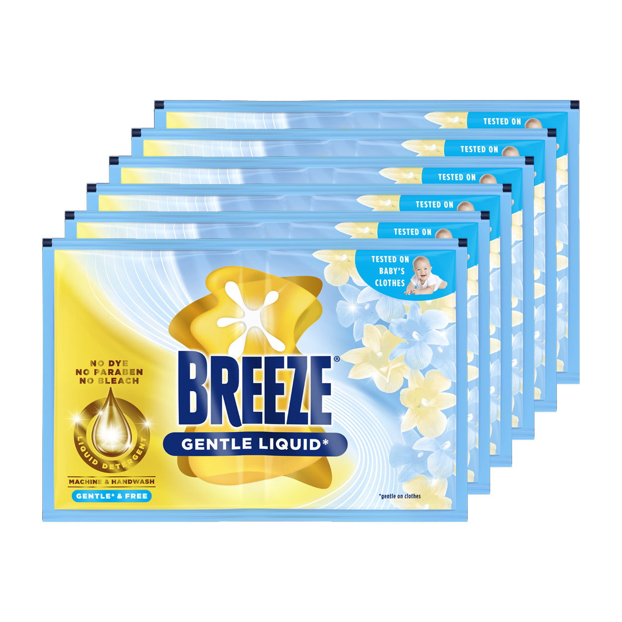Breeze Gentle Liquid Detergent Gentle & Free 6x58g