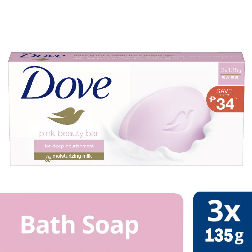 Dove Bar Soap Pink Triples 3x135g