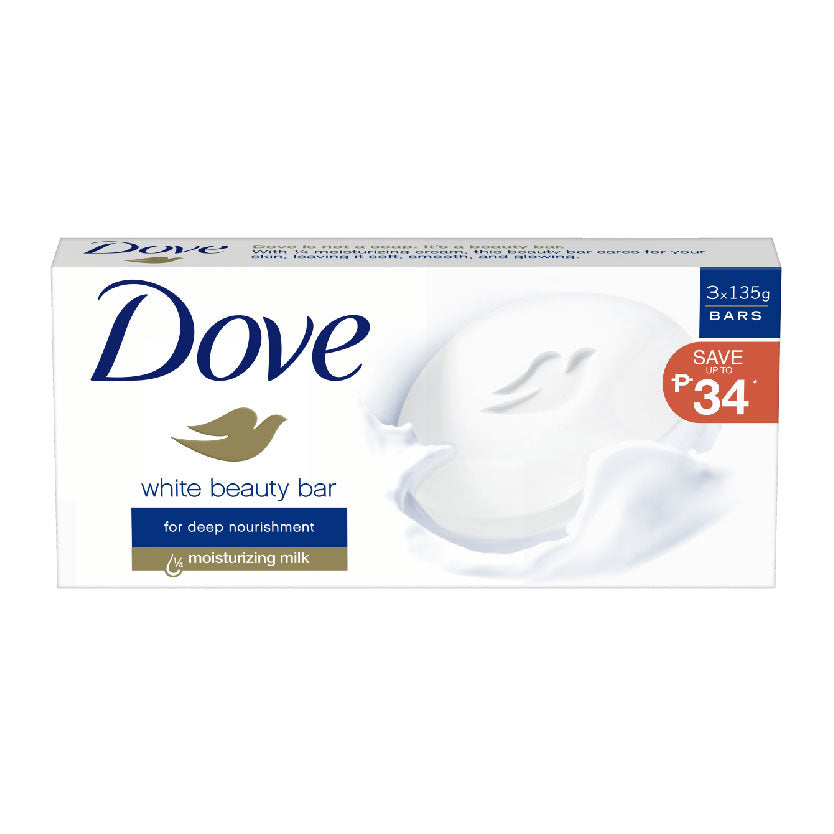 Dove Bar Soap White 3x135g Save up to P34