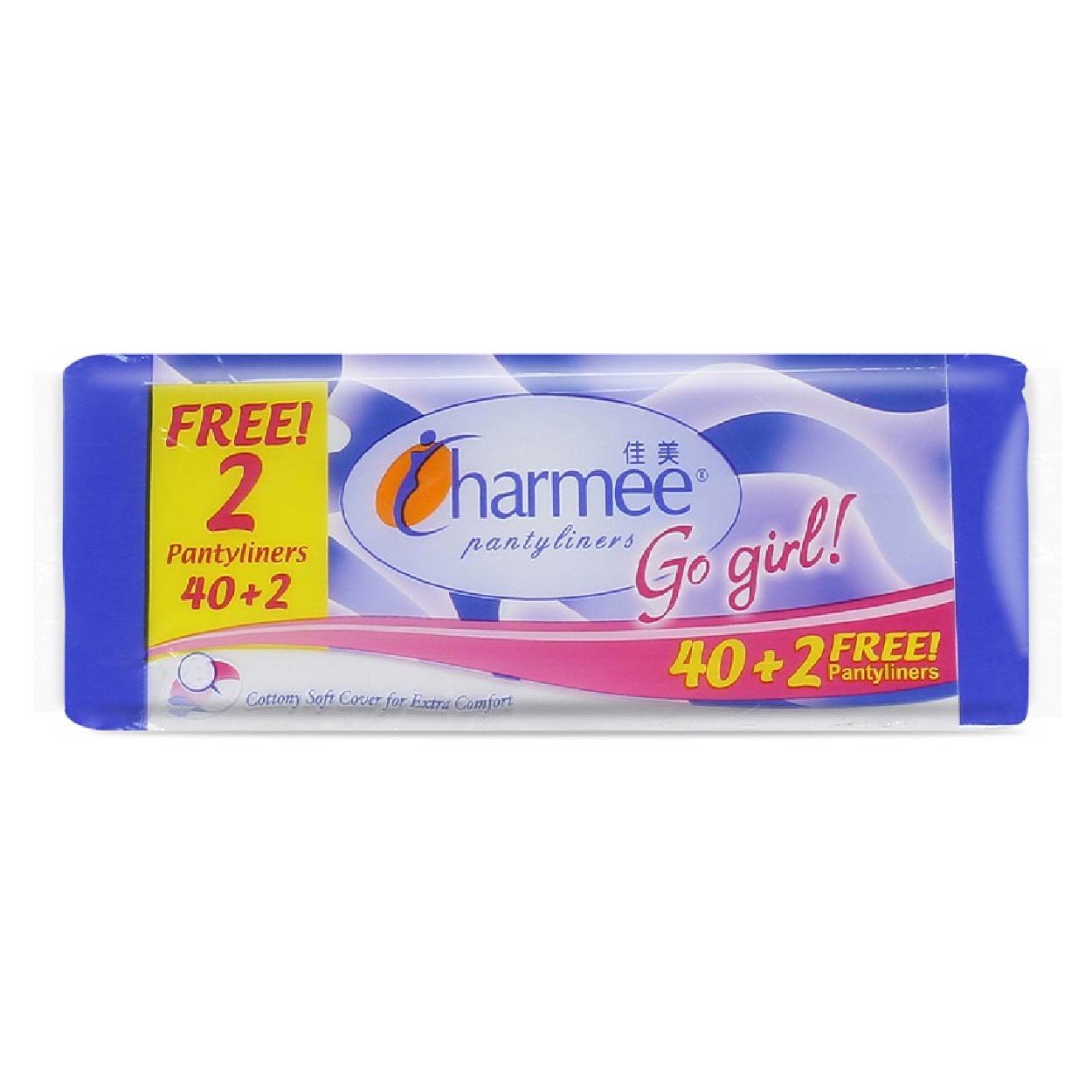 Charmee Pantyliners Go Girl 40 + 2 Free