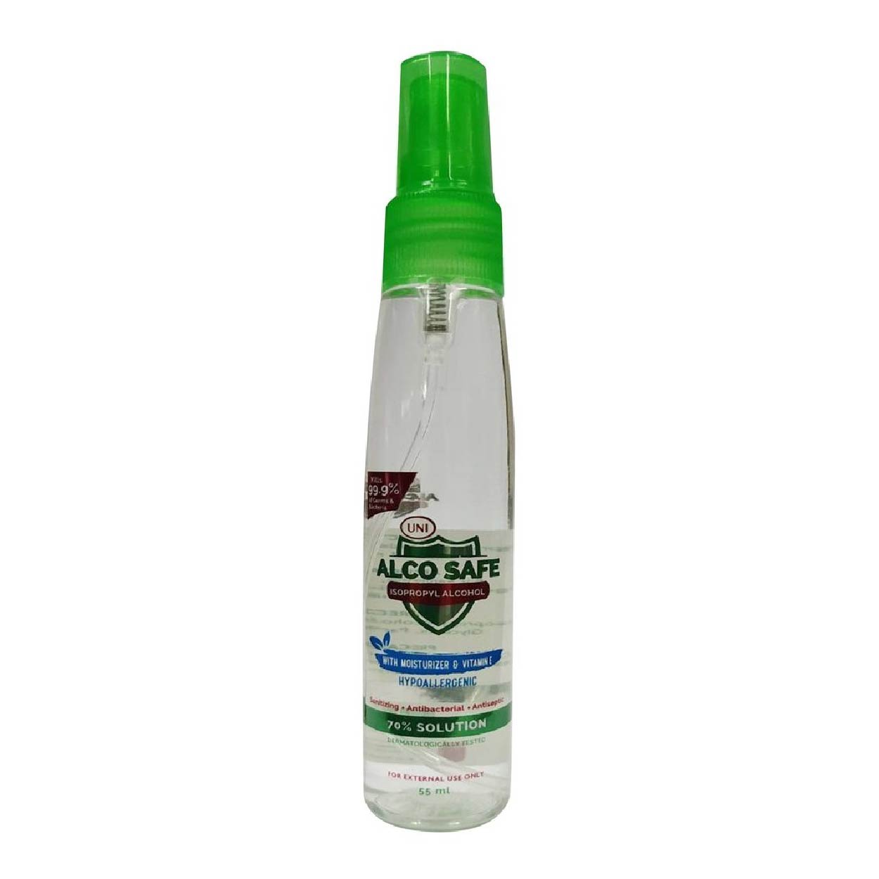 UNI AlcoSafe 70% Isopropyl Alcohol Spray 55ml