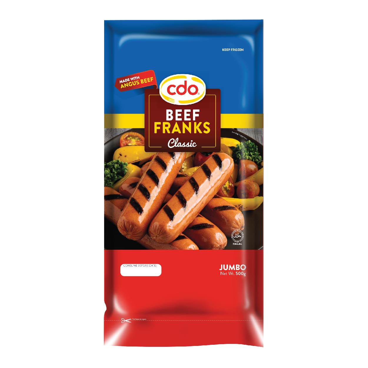 CDO Beef Franks Classic Jumbo 500g