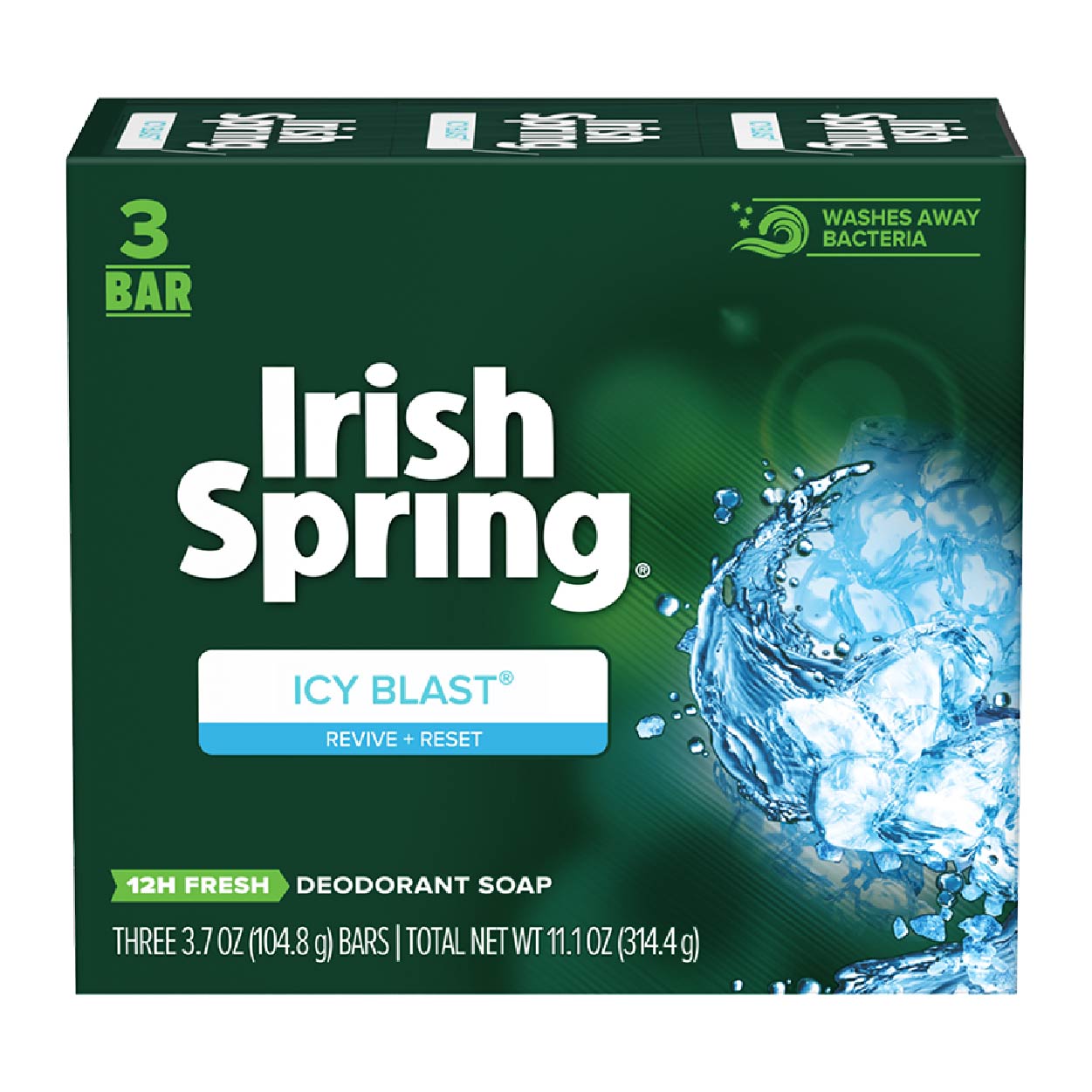 Irish Spring Soap Icy Blast 3.7oz 3 Bars