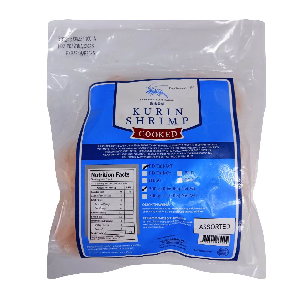 Kurin Shrimp Cooked PD Tail-off 300g