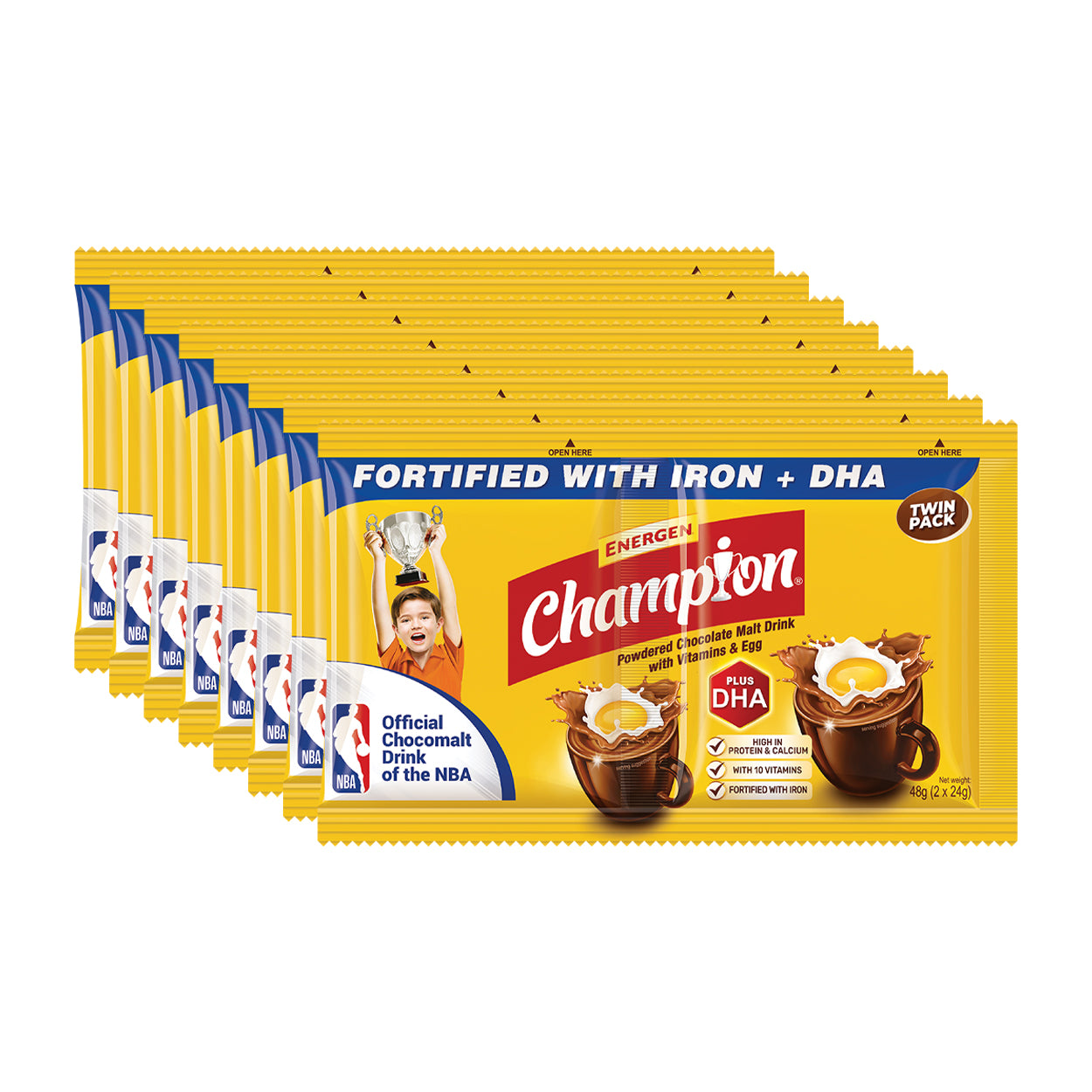 Energen Champion Powdered Chocolate Malt Drink Twin Pack 8x48g