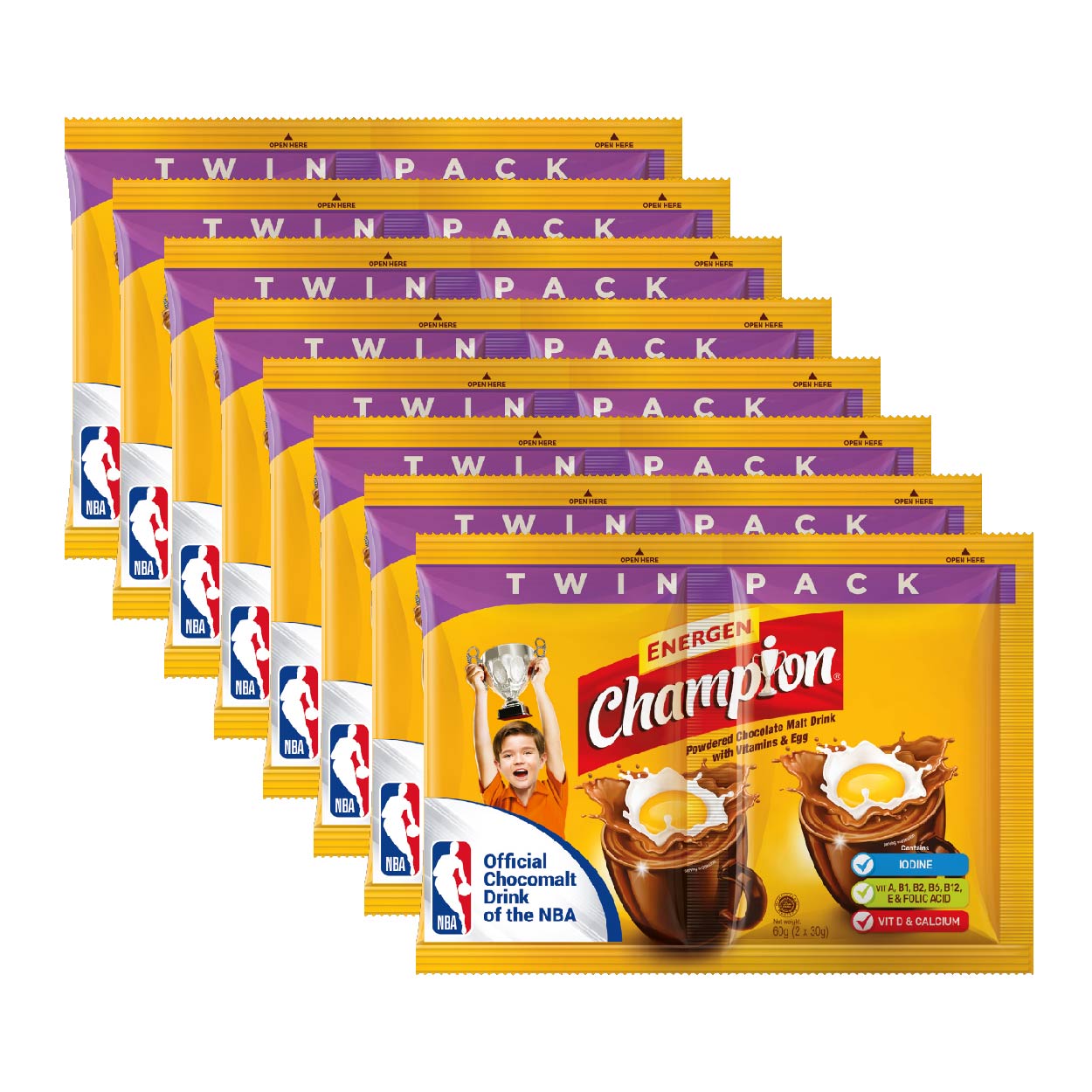 Energen Champion Powdered Chocolate Malt Drink Twin Pack 8x2x30g