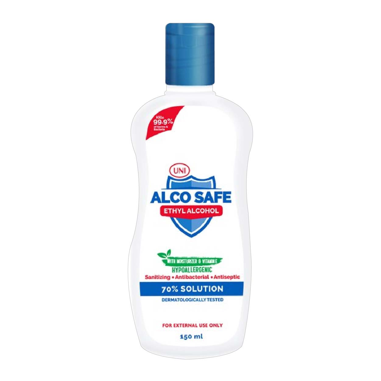UNI AlcoSafe 70% Ethyl Alcohol 150ml