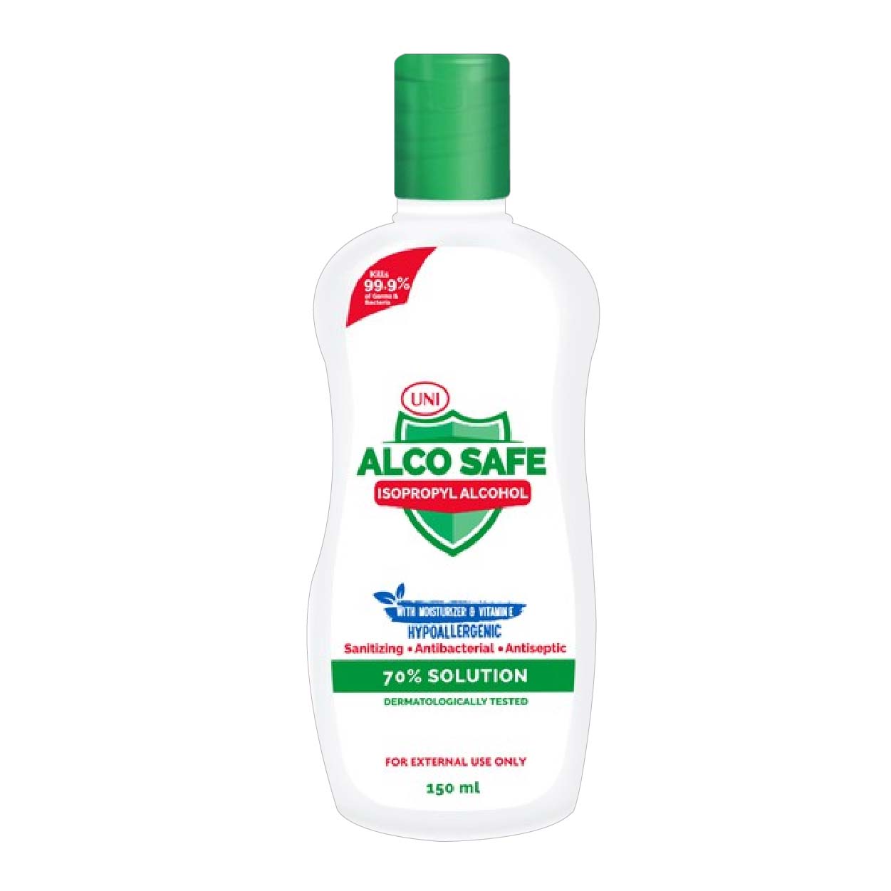 UNI AlcoSafe 70% Isopropyl Alcohol 150ml