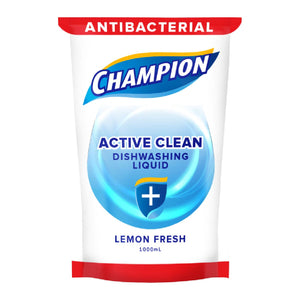 Champion Dishwashing Liquid Antibacterial Lemon Fresh Refill 1L