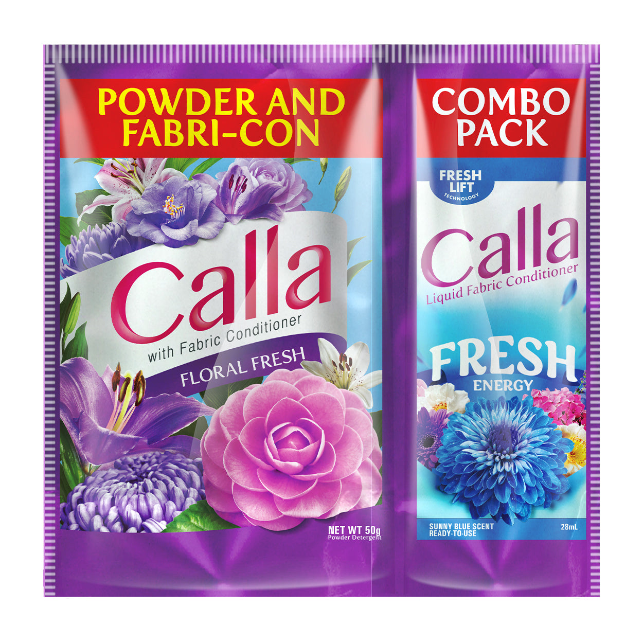 Calla Combo Pack Powder FloralFresh45/50g &FabCon FreshEnergy28ml