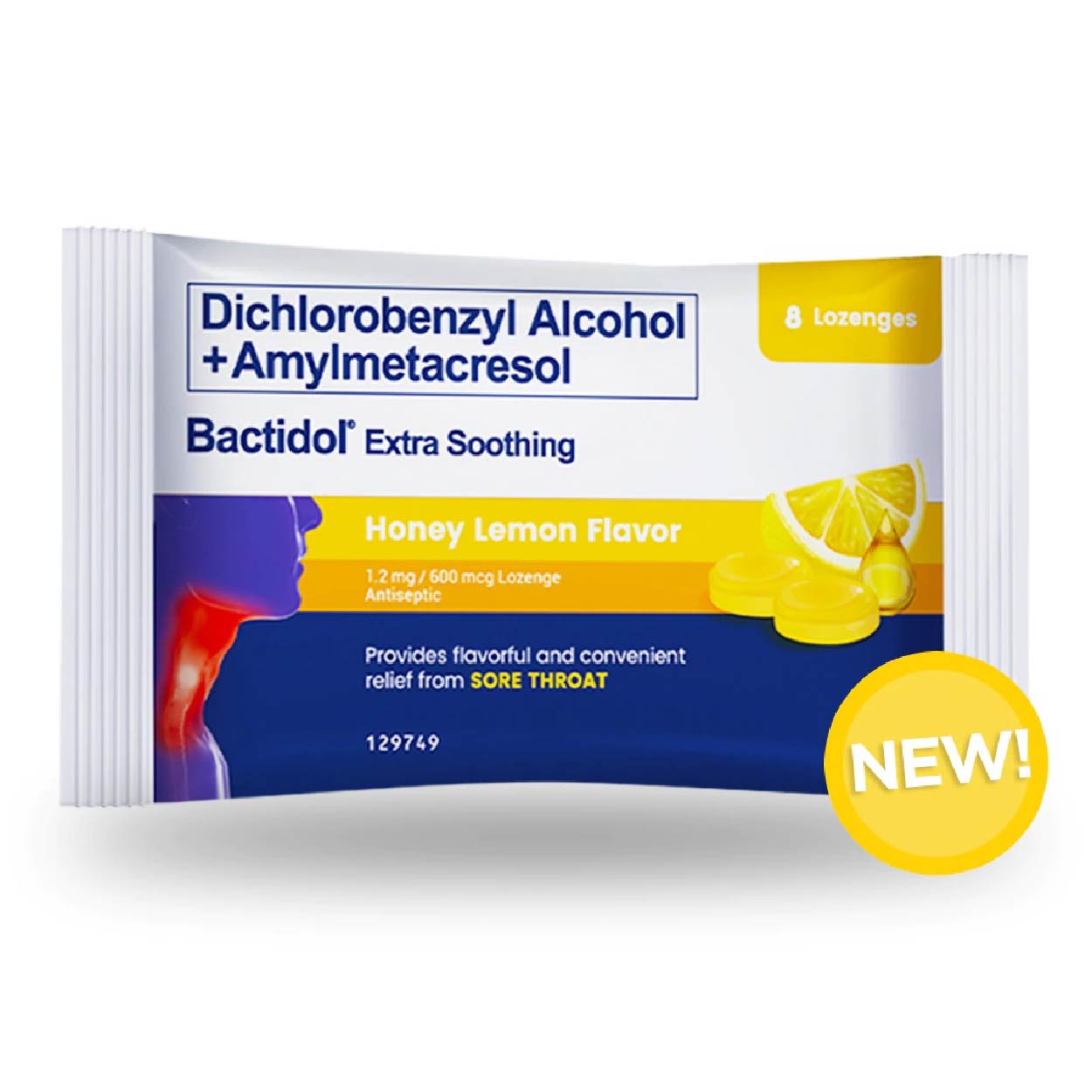 Bactidol Lozenges Extra Soothing Honey Lemon 8s