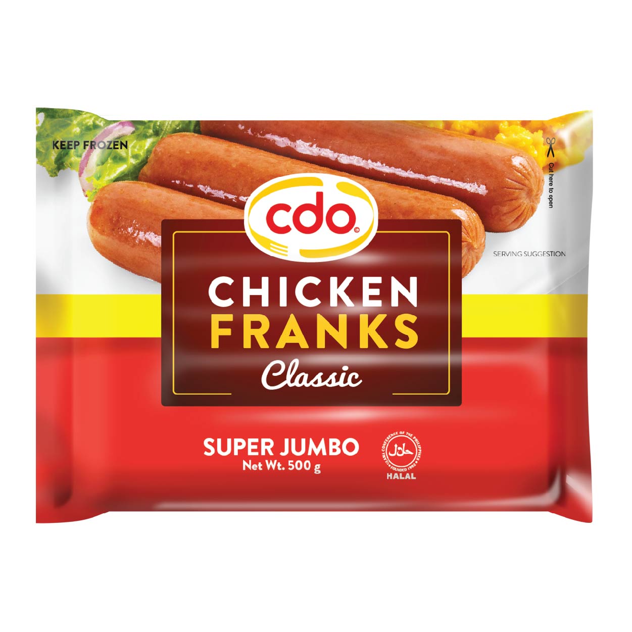 CDO Chicken Franks Classic Super Jumbo 500g